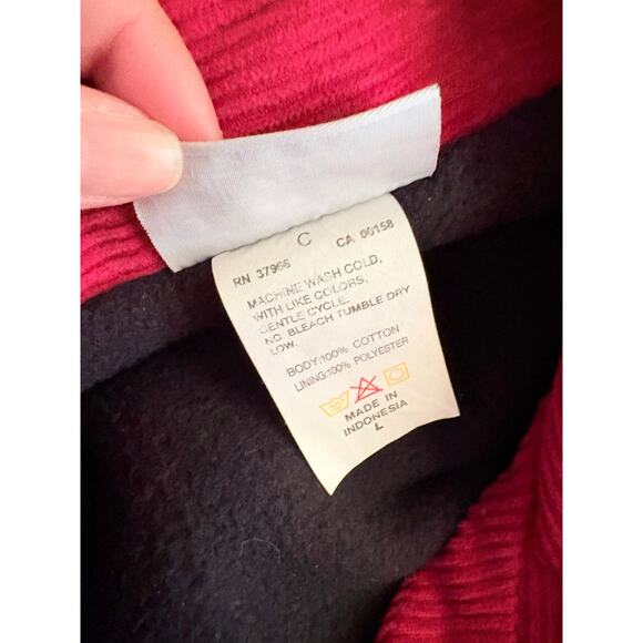 Jantzen Petite Red Corduroy Toggle Coat Lined Jacket Women’s Size L Large - Picture 6 of 6